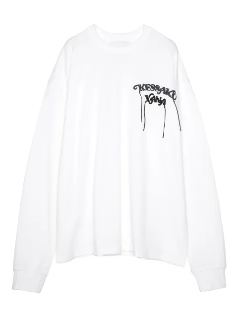 Yoshiokubo slogan-print T-shirt White YKF25107