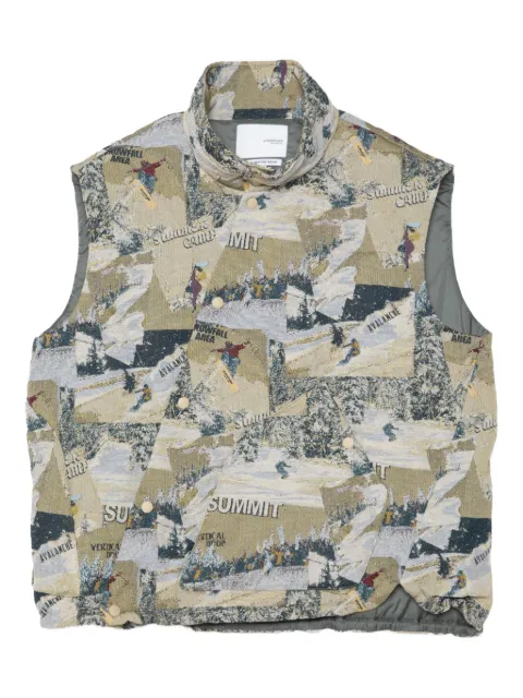 Yoshiokubo photograph-print gilet Green YKF25501