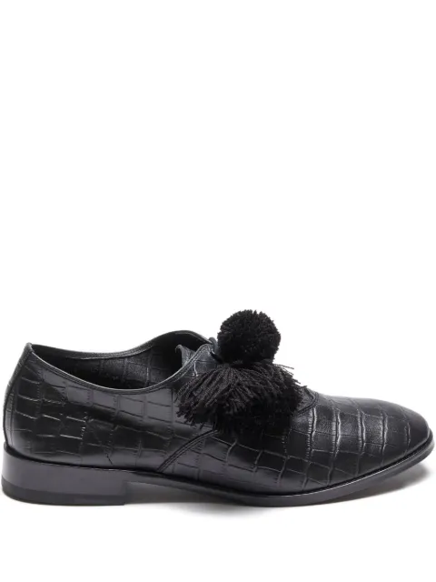 Suicoke crocodile-embossed tassel trainers Black OG434MKW