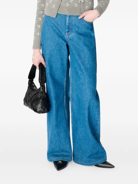 Marine Serre Moon Laser flare jeans Blue WPA159ACDEN0002