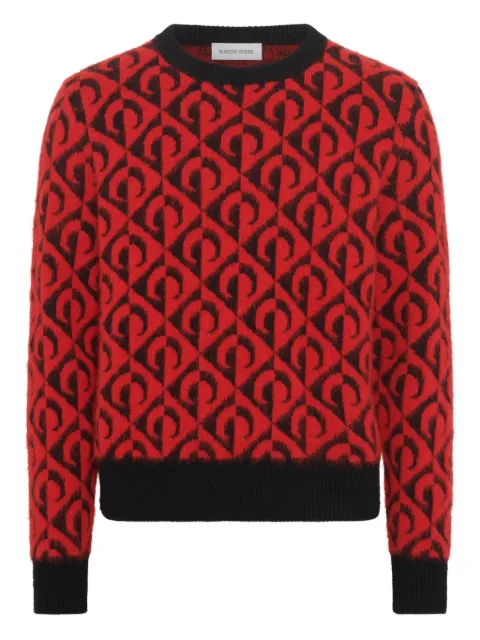 Marine Serre crew neck sweater Red MTK004ACKNI0539