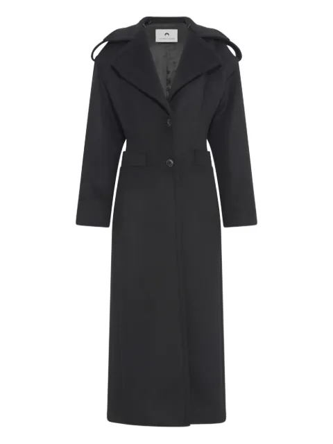 Marine Serre wool single-breasted coat Black WCO033ARWOV0039
