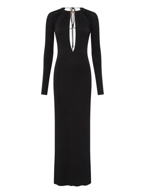 Marine Serre draped keyhole dress Black WDR410ACJER0082