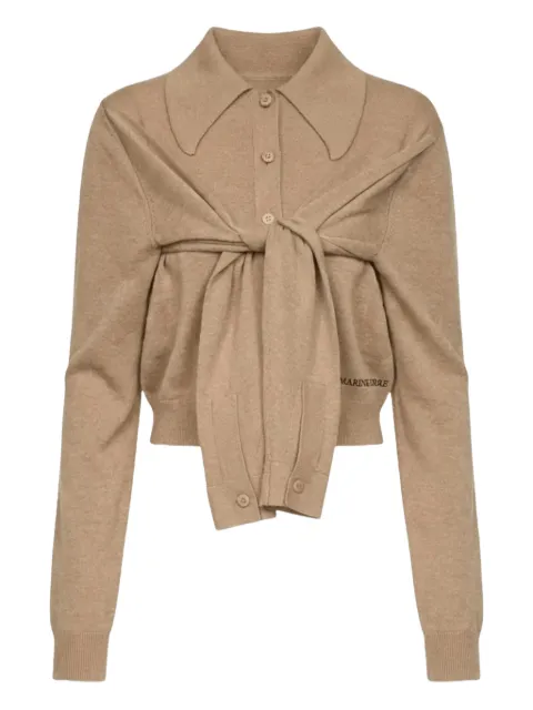 Marine Serre wrapped hybrid cardigan Neutrals WTK089ACKNI0534