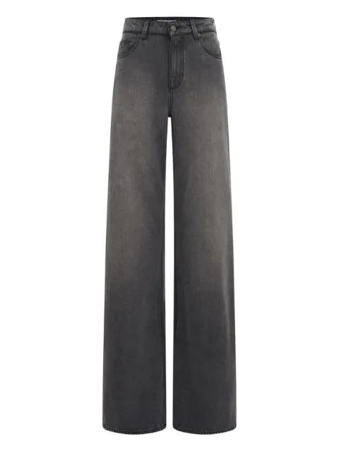 Marine Serre laser wash flared jeans Grey WPA159ACDEN0006GR90