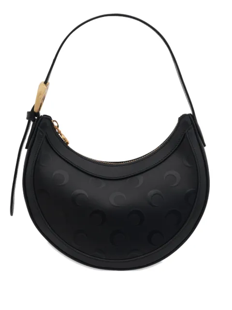 Marine Serre small moon-eclipse print shoulder bag Black WBA002ARWOV0040BK99