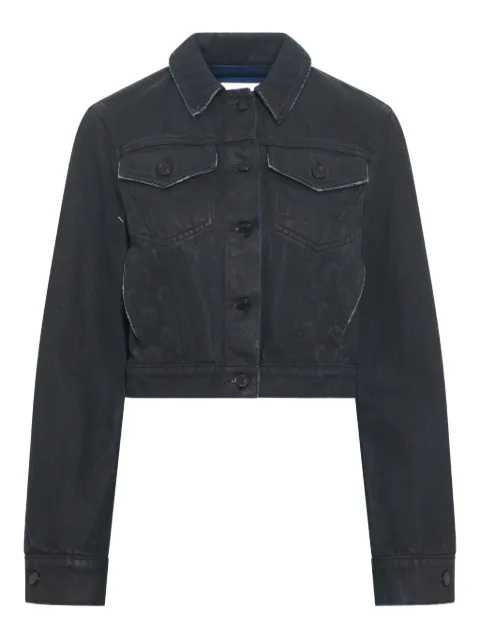 Marine Serre Moon waxed denim jacket Black WJA041BCDEN0007