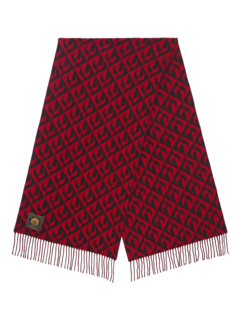 Marine Serre moon lozenge wool scarf Red USC001ACWOV0045