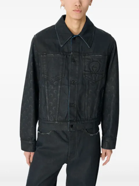 Marine Serre Moon waxed denim jacket Black MJA063BCDEN0007