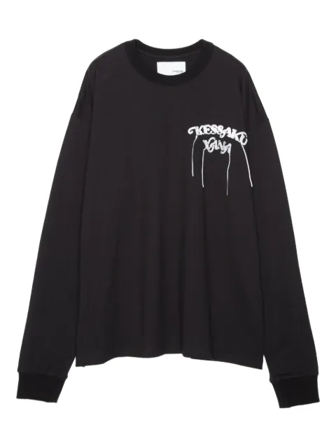 Yoshiokubo graphic-print long-sleeve T-shirt Black YKF25107