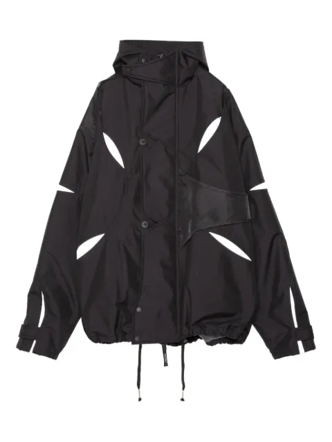 Yoshiokubo hooded panelled jacket Black YKF25510
