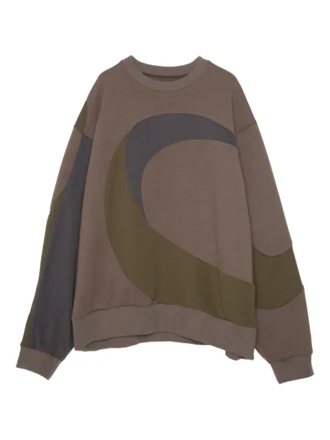 Yoshiokubo panelled crew-neck sweatshirt Brown YKF25804