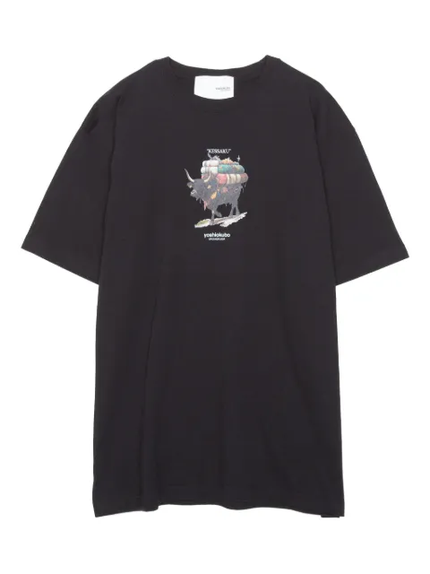 Yoshiokubo ox-print T-shirt Black YKF25103