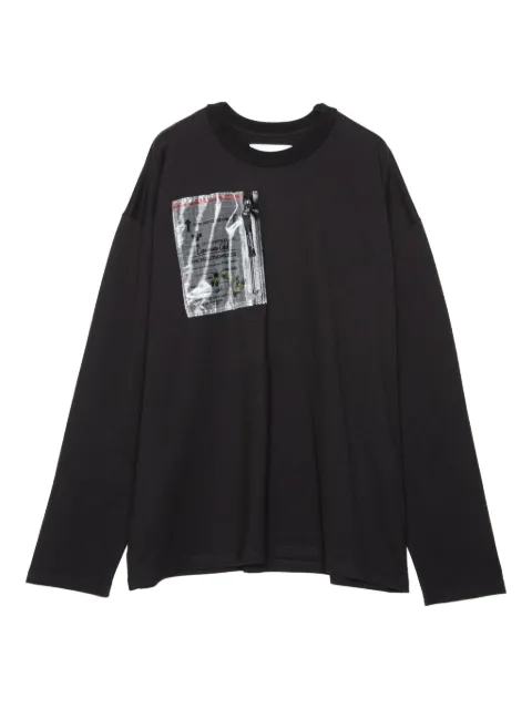 Yoshiokubo pocket zip-fastening long-sleeves T-shirt Black YKF25109