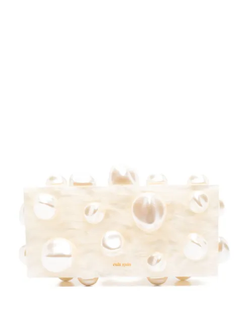 Cult Gaia Orbs pearl-embellished clutch Neutrals CL3474AC1889
