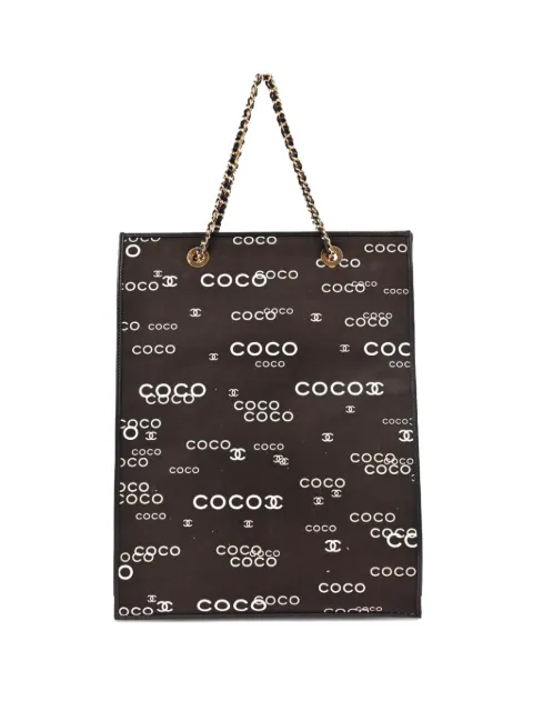 CHANEL Pre-Owned 2002 Coco tote bag Black 7360311