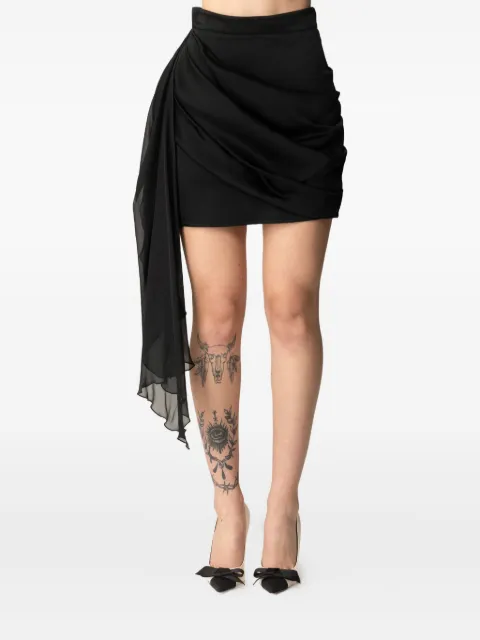 Elisabetta Franchi sash-detail draped mini skirt Black GOT9551E2