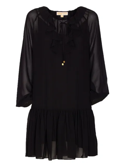 Michael Michael Kors lace-trimmed ruffled dress Black MT581DQ7R3