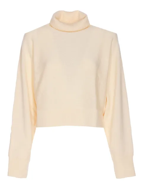 Michael Michael Kors high-neck logo-plaque sweater Neutrals MT5617UF2G