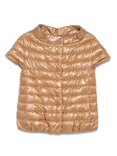 Herno short-sleeve quilted jacket Brown PI0110DIC12017Z