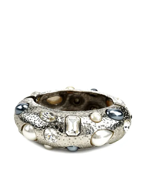 Kenneth Jay Lane pearl-embellished bangle bracelet Silver 4023BASCP