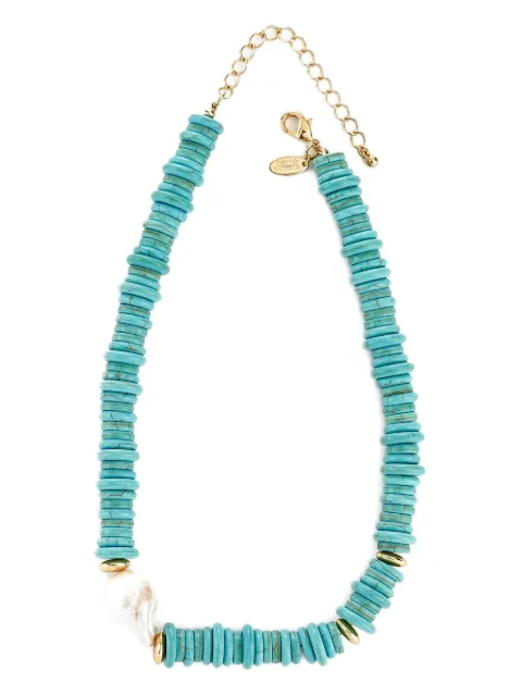 Kenneth Jay Lane single-strand pearl necklace Blue 1192NT