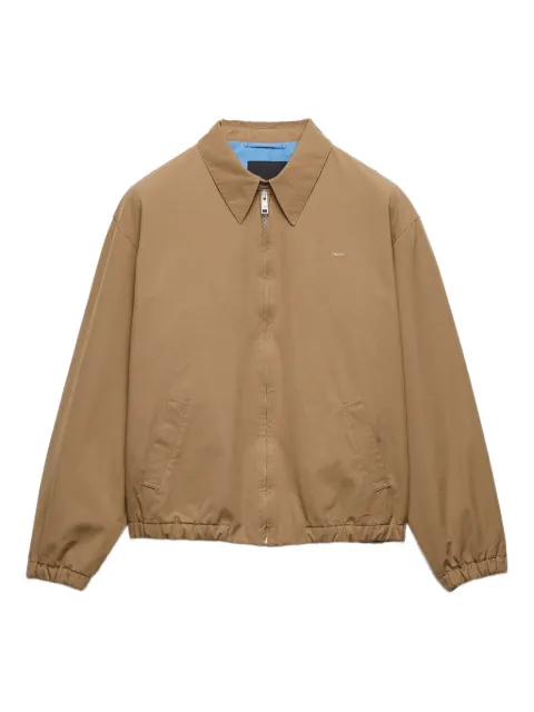 Prada embroidered-logo jacket Brown SGC885SOOO1715