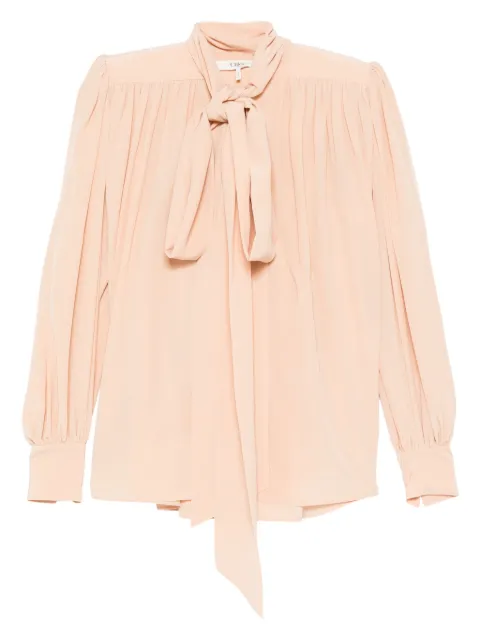 Chloé pussy-bow long-sleeve blouse Neutrals CHC25WHT050