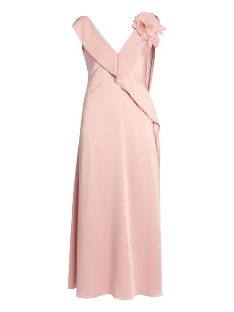 ERDEM floral-embellished ruffled midi dress Pink PF25D11250255005