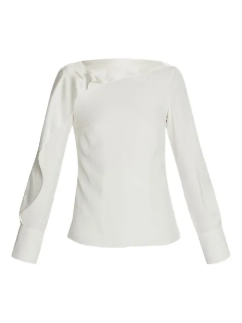 ERDEM ruffle-detail long-sleeve top Neutrals PF25T4050259002