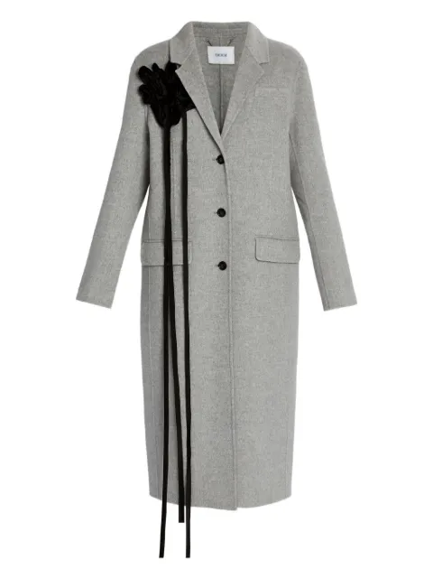 ERDEM floral-appliqué tailored coat Grey PF25C680041003