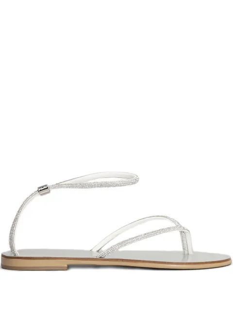 Nicolas Lainas crystal-embellished flat sandals Silver 66TCM