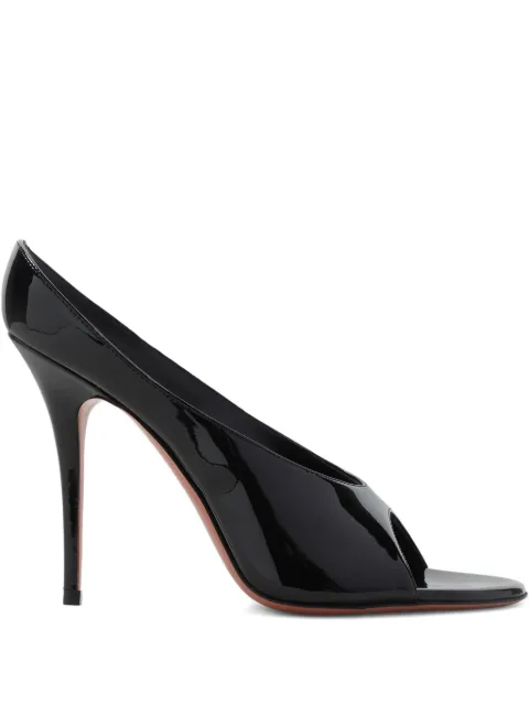 Amina Muaddi 105mm leather heeled sandals Black 14S363458ANO