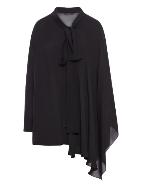 Balenciaga asymmetric neck-tie blouse Black 839280TIN131000