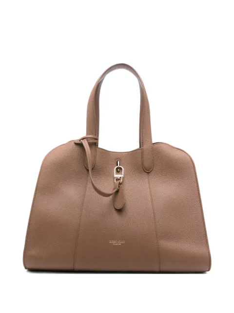 Giorgio Armani grained leather tote bag Brown GW001709AF14187