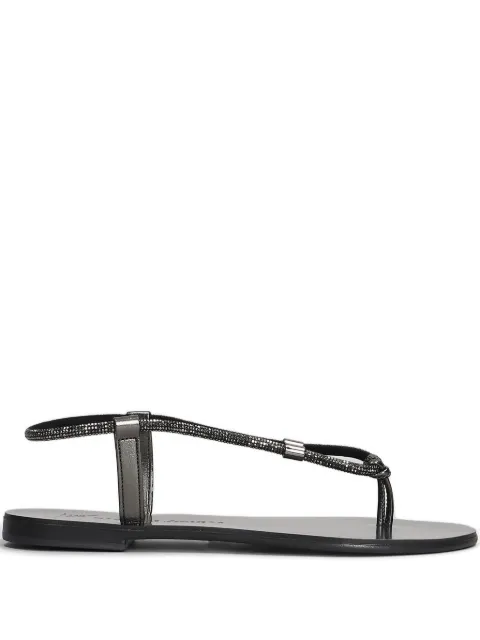 Nicolas Lainas crystal-embellished thong sandals Black 53TCM