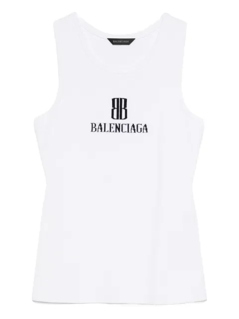 Balenciaga logo-intarsia sleeveless tank top White 835500T5231