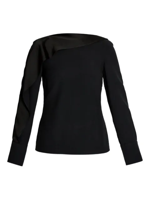 ERDEM satin-paneled long-sleeve top Black PF25T4050251000