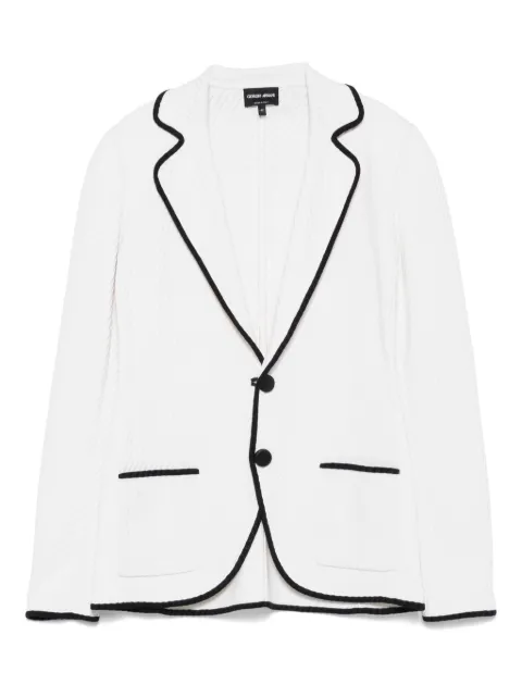 Giorgio Armani ribbed-trim blazer White GW001812AF187