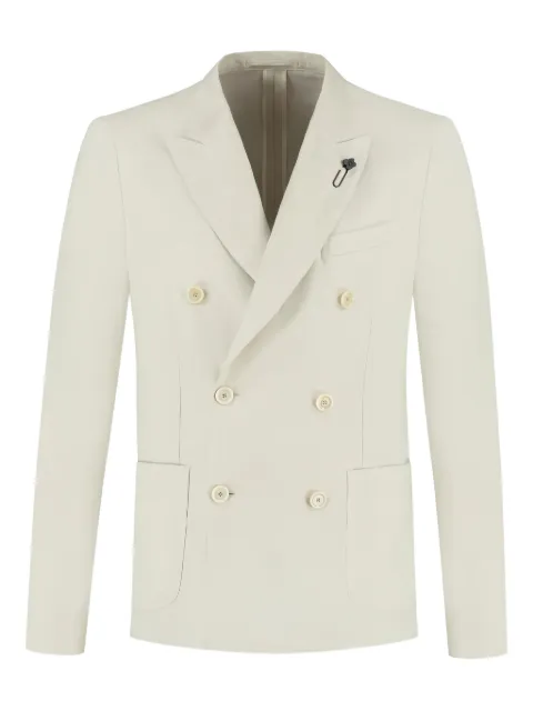 Lardini double-breasted patch-pocket blazer Neutrals ES6203EESIF64404150