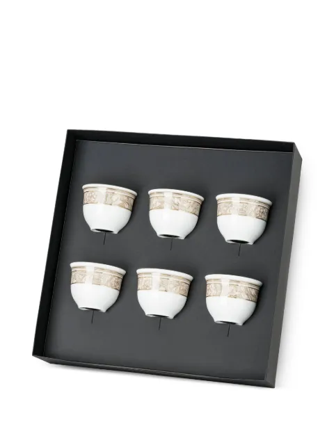 Versace Barocco-print coffee cup (set of six) Neutrals 181441340378228403