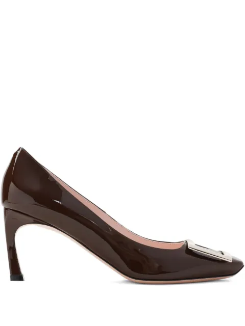 Roger Vivier 70mm buckle-detail heeled pumps Brown RVW40015280D1PS604