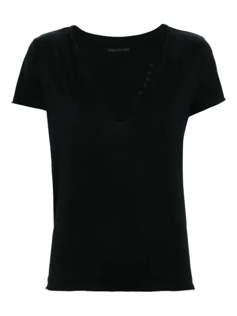 Zadig&Voltaire V-neck cotton T-shirt Black JWTN00447