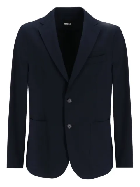 BOSS single-breasted patch-pocket blazer Blue 50543480