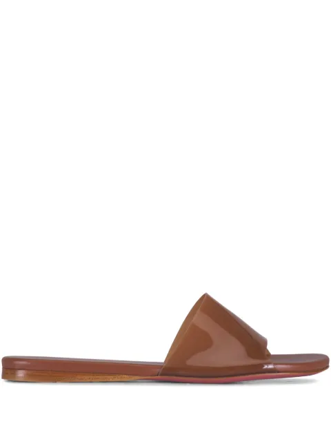 Amina Muaddi Bianca slide sandals Brown 14S363470BIA