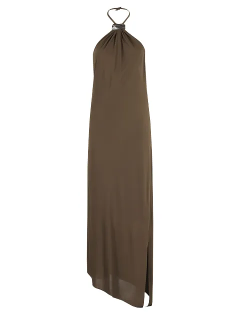 The Attico halter-neck asymmetrical midi dress Green 251WCW00247VVV105AA