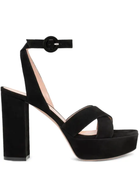 Gianvito Rossi crossover platform sandals Black G3262170RICCAM