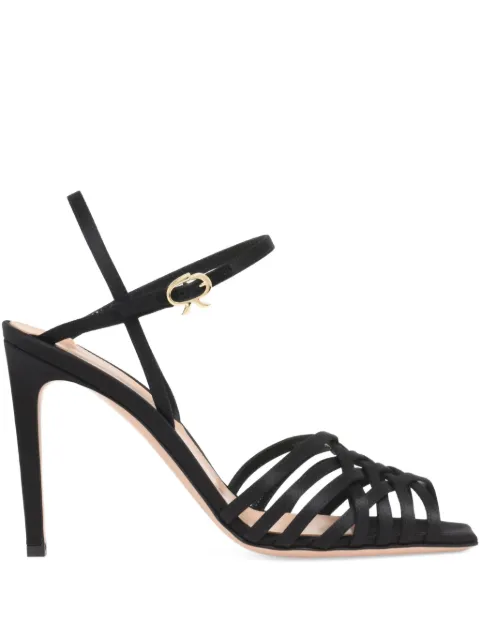 Gianvito Rossi lattice-strap heeled sandals Black G3262995RICCRE