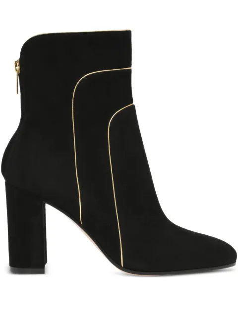 Gianvito Rossi gold-trim suede boots Black G7299685RICCNK