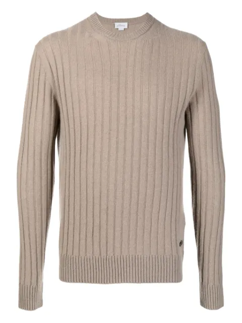 Brioni ribbed wool sweater Neutrals UNS91LO2K173901